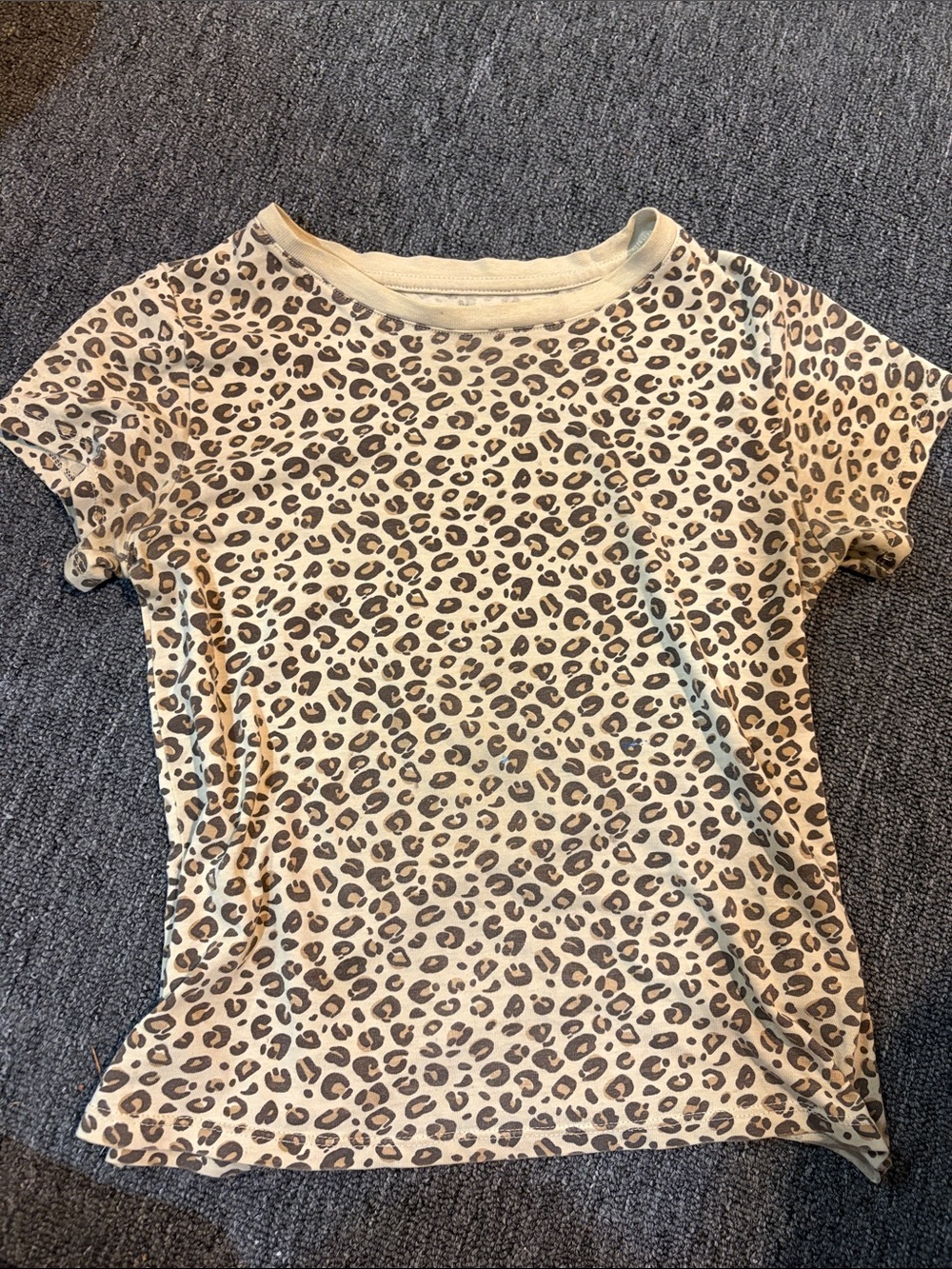 Epic Threads Cream Tee with Brown Leopard Print